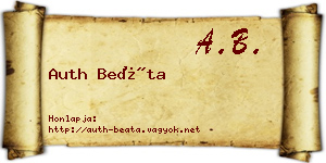 Auth Beáta névjegykártya