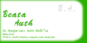 beata auth business card